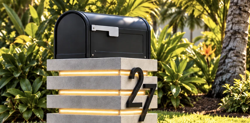 Contemporary custom illuminated mailbox